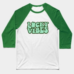 Lucky Vibes Retro Design Baseball T-Shirt